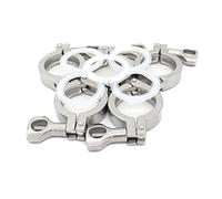 QiiMii Lot de 5 colliers de serrage robustes en acier inoxydable 304 avec écrou papillon pour virole TC 3,8 cm avec 1 joint en silicone