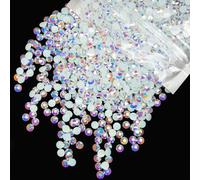 Qiipii Lot de 620 strass blancs en r sine AB de 6 mm, dos plat, en vrac, SS30, pour ongles, visage, yeux, maquillage, corps, gobelets, bouteill