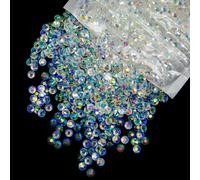 Qiipii Lot de 620 strass en r sine AB transparents blancs de 6 mm, pierres dos plat en vrac SS30, diamants AB transparents, breloques pour ongl
