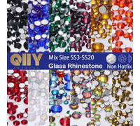 QIIY 1440 pièces mélange taille SS3-SS20 cristal clair FlatBack strass Non correcteurs décorations en verre bricolage paillettes pierres 3D Nail Art Purple Majesty