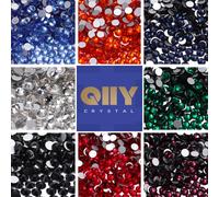 QIIY rond SS3-SS30 strass en verre de haute qualité cristal Super brillant Non correcteur colle à dos plat sur pierres 3D pour bricolage Nail Art Crystal