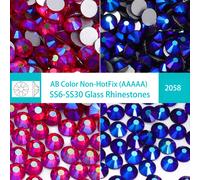 QIIY SS6-SS30 AAAAA Top qualité couleur-AB verre Strass cristal paillettes Strass Flatback pierres pour Nail Art bricolage décorations Capri Blue AB