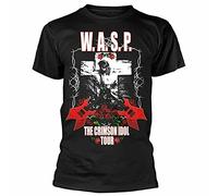 QIJIAO Wasp Crimson Idol Tour T-shirt avec bande de métal lourd, Noir , XXL