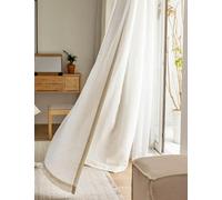 QIJIAYU Bohème Coton Lin Rideaux Gaze Beige Rideaux Salon Chambre Rideaux Vintage Rideaux