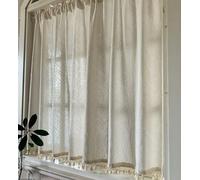 QIJIAYU Rideaux géométriques en Coton, pour bibliothèque, Armoire, café, Porte, péplum, Coton et Lin, à Pompons