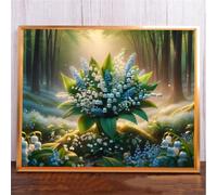 Qijinn 5D Bouquet Diamond Painting Kit pour Adulte Débutants,Diamond Painting Complet DIY Art du Diamond Strass Broderie Artisanat pour Murale Décoration Round Drill,50x70 cm