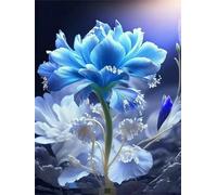 Qijinn 5D Diamond Art Painting Kit,Fantasy blue flowers diamond art Kits for Adults,DIY Square Full Drill Diamond Painting Rhinestone Canvas Embroidery Craft for Home Wall Decor Gifts 80x100 cm
