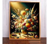 Qijinn 5D Diamond Art Painting Kit,flower plant sunlight diamond art Kits for Adults,DIY Round Full Drill Diamond Painting Rhinestone Canvas Embroidery Craft for Home Wall Decor Gifts 50x70 cm