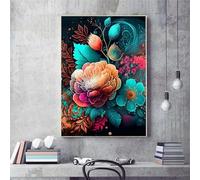 Qijinn 5D Diamond Art Painting Kit,Peony Green Orange diamond art Kits for Adults,DIY Square Full Drill Diamond Painting Rhinestone Canvas Embroidery Craft for Home Wall Decor Gifts 40x50 cm