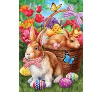 Qijinn 5D Diamond Art Painting Kit,Rabbit Stone diamond art Kits for Adults,DIY Square Full Drill Diamond Painting Rhinestone Canvas Embroidery Craft for Home Wall Decor Gifts 100x130 cm