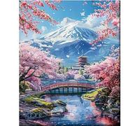Qijinn 5D Diamond Art Painting Kit,River Tree Bridge diamond art Kits for Adults,DIY Round Full Drill Diamond Painting Rhinestone Canvas Embroidery Craft for Home Wall Decor Gifts 90x110 cm