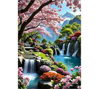Qijinn 5D Diamond Art Painting Kit,River Tree diamond art Kits for Adults,DIY Round Full Drill Diamond Painting Rhinestone Canvas Embroidery Craft for Home Wall Decor Gifts 30x40 cm