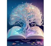 Qijinn 5D Diamond Art Painting Kit,Silver Tree of Life diamond art Kits for Adults,DIY Square Full Drill Diamond Painting Rhinestone Canvas Embroidery Craft for Home Wall Decor Gifts 100x130 cm