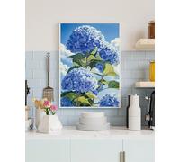 Qijinn Diamond Painting Kit,5D hortensia bleu Broderie Art Diamant Painting Kit Complet DIY Peinture Diamant Adulte Cristal Strass Point de Croix Painting pour Maison Décor Square Drill,70x90 cm