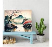 Qijinn Diamond Painting Kit,5D Montagnes Lacs Broderie Art Diamant Painting Kit Complet DIY Peinture Diamant Adulte Cristal Strass Point de Croix Painting pour Maison Décor Round Drill,100x130 cm