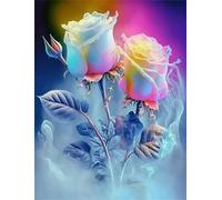 Qijinn Diamond Painting Kit,5D Rose Ice Broderie Art Diamant Painting Kit Complet DIY Peinture Diamant Adulte Cristal Strass Point de Croix Painting pour Maison Décor Square Drill,50x70 cm