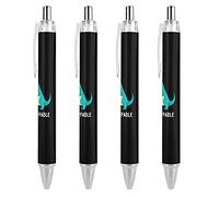 QIJIUU I Am Unstoppable Lot de 4 stylos à bille à encre noire pour bureau, école