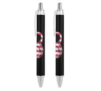 QIJIUU Kettlebell Barbell Lot de 2 stylos à bille rétractables à encre noire pour homme et femme Fournitures de bureau