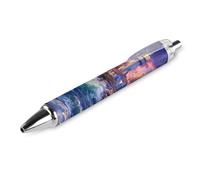 QIJIUU Lighthouse on an Island Stylo à bille rétractable Bleu Pointe 0,5 mm pour le travail et le bureau