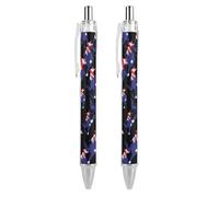 QIJIUU Lot de 2 stylos à bille rétractables à encre noire avec drapeau de l'Australie pour une écriture lisse, 0,5 mm, accessoires de bureau, cadeaux