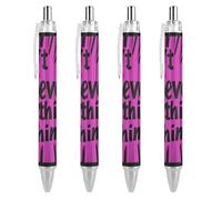 QIJIUU Lot de 4 stylos à bille personnalisés avec inscription « Don'T Believe Everything You Think »