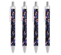 QIJIUU Lot de 4 stylos à bille rétractables à encre noire avec drapeau de l'Australie pour une écriture lisse, 0,5 mm, accessoires de bureau, cadeaux