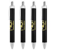 QIJIUU Lot de 4 stylos à bille rétractables avec inscription « I Like Exercise Because Eating » pour le bureau et la maison