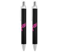 QIJIUU Lot de 4 stylos à bille rétractables avec ruban rose pour le cancer du sein, encre bleue, stylos de bureau, cadeaux d'affaires