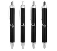 QIJIUU Lot de 4 stylos à bille rétractables bleus pour cancer du sein - Pointe fine - Corps rond flexible - 0,55 mm - Encre noire