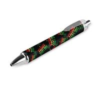 QIJIUU Rasta Flag One Love Stylo à bille personnalisé Motif palmiers Noir Cadeaux 1 pièce