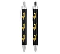 QIJIUU Sphynx Sphinx Lot de 2 stylos à bille rétractables pour homme et femme 0,5 mm