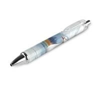 QIJIUU Stylo à bille personnalisé avec deux oies des neiges aquarelle, stylo à bille fantaisie drôle, cadeau noir, 1 pièce