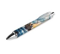 QIJIUU Stylo à bille personnalisé Christ Galilee Lake in The Storm - Cadeau noir