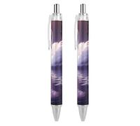QIJIUU Swan Lot de 2 stylos à bille rétractables à encre noire pour fournitures de bureau