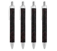 QIJIUU Swan Lot de 4 stylos à bille personnalisés avec motif de cygne Noir