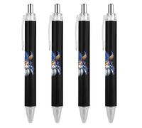 QIJIUU Viking Finland Lot de 4 stylos à bille rétractables à encre noire pour homme et femme