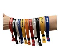 Qijundian Bracelets personnalisés pour festival, bracelets personnalisés pour événements, mariages, fêtes, concerts et autres événements, 300pcs, Polyester, Pas de gemme