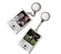 Qijundian Porte-clés Spotify personnalisé avec photo - Porte-clés personnalisé - Plaque de chanson personnalisée - Porte-clés pour couple - Anniversaire de mariage