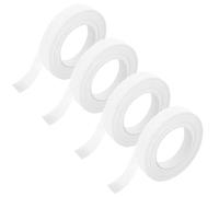 Qikaara Flora Lot de 4 rouleaux de ruban crêpon, blanc, 12 mm x 27 m, autocollant, pour bouquets, bricolage, artisanat, fleuriste