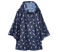 QIKADO Imperméable Enfant Fille Licorne, Poncho Manteau Imperméable avec Capuche Cape Pluie Coupe Vent S
