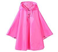 QIKADO Poncho Pluie Enfant, Impermeable Cape Enfant avec Capuche pour Filles et Garçons Rose 1-3 ans