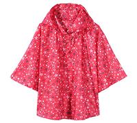 QIKADO Unisex Enfants Poncho Pluie Imperméable avec Capuche Vêtements de Pluie pour Garçons et Filles étoile Eouge/1-3 ans