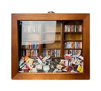 Qikam Anxiety Bibliothèque avec 200/280 Livres | Bibliothèque Miniature | Bibliothèque en Bois | Shake Away Your Anxiety | Anxiety Bookshelf | Cadeaux Créatifs pour Les Amateurs de Livres