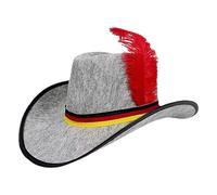Qikam Chapeau En Feltre | Chapeau De Carnaval Western - Motif Noir Rouge Jaune Oktoberfest Carnaval Réglable Pour Déguisement Extérieur Cosplay Événement Célébration