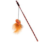 Qikam Interactive pour Chat, Bâton Interactif Halloween pour Chaton, Canne de Stimulation avec Fantôme Citrouille pour Chasse, Exercice, Intérieur et Extérieur