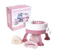Qikam Petite Machine à Tricoter, Machine à Tisser 22 Aiguilles Kit de métier à Tisser Automatique Manuel Machine à Tricoter Ronde Machine à Tisser à Double Mode de Tricotage pour Adultes en-fants