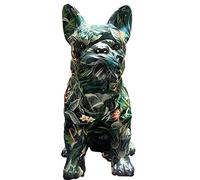 Qikam Statue Bouledogue Graffiti | Sculpture Bouledogue Français | Statue Chien Multicolore | Statues Et Figurines Bouledogue Creative | Statue Decoration Interieur pour La Maison/Le Bureau/Le Salon