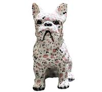 Qikam Statue Bouledogue Graffiti | Sculpture Bouledogue Français | Statue Chien Multicolore | Statues Et Figurines Bouledogue Creative | Statue Decoration Interieur pour La Maison/Le Bureau/Le Salon