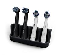 Qikfresh - Support pour 4 brossettes - Compatible avec Oral-B, IO, Philips Sonicare, Waterpik, Fairywill - en Silicone de qualité Alimentaire (Noir)