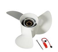 QIKIRUO Hélice de bateau 13 x 19-K pour Yamaha 50HP/60HP/70HP/75HP/80HP/85HP/90HP/115HP/130HP Aluminium Hors-bord Prop, 15 cannelures, moyeu en caoutchouc, RH